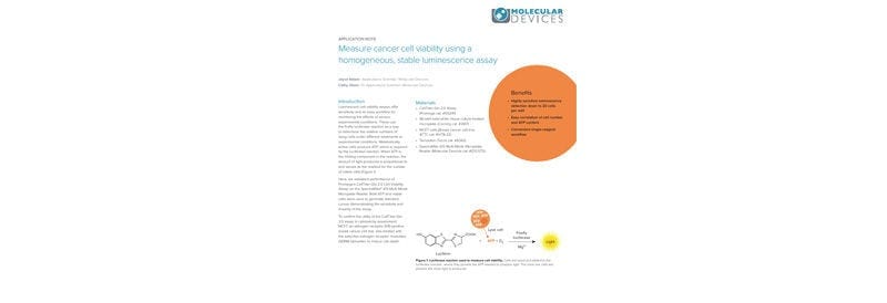 Measure Cancer Cell Viability Using a Homogeneous Stable Luminescence Assay