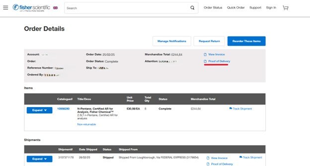 Proof of Delivery Proof of Delivery