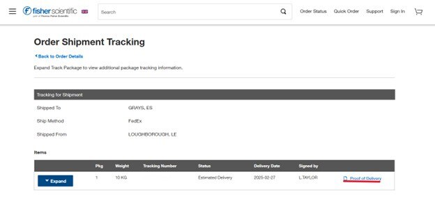 Proof of Delivery Proof of Delivery