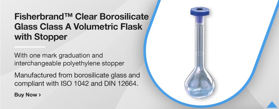 Fisherbrand™ Clear Borosilicate Glass Class A Volumetric Flask with Stopper
